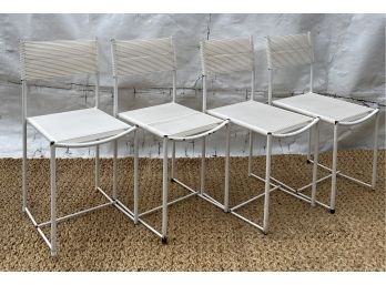 Four Giandomenico Belotti For ALIAS Italy Spaghetti Side Chairs In White