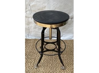 Vintage Industrial Adjustable Seat Stool In Black And Chrome