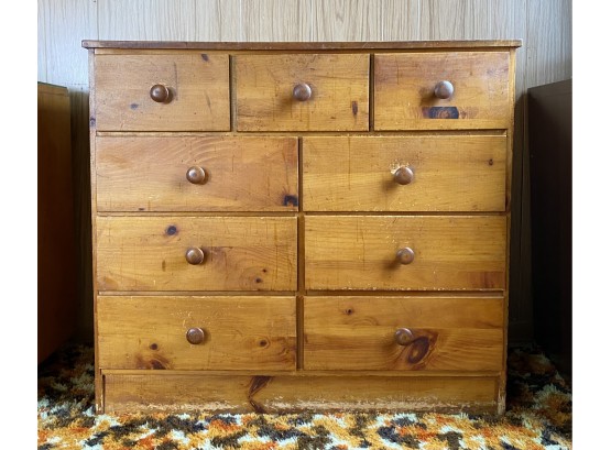 Rustic Pine 9 Drawer Chest Of Drawers