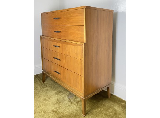 MCM 5 Drawer Tall Chest Of Drawers In Light Maple Stain, Entine By Unagusta