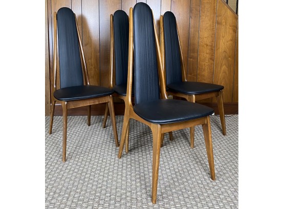 6 High Back, Slim Profile Dining Chairs, Attr Adrian Pearsall