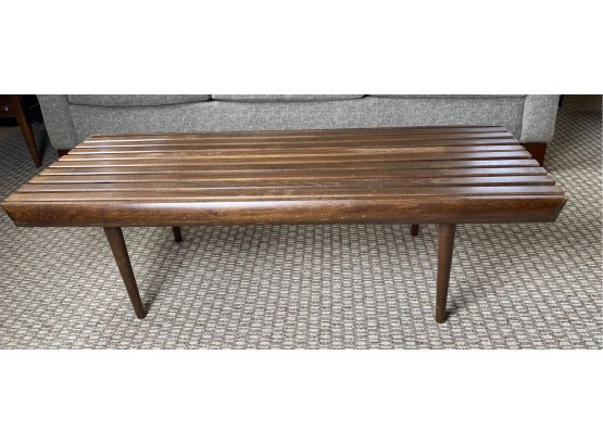 Mid Century Danish Style,  Wood Slat Bench Or Coffee Table