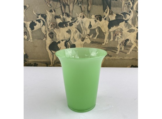 Vintage Art Deco Jadeite Green Glass Vase