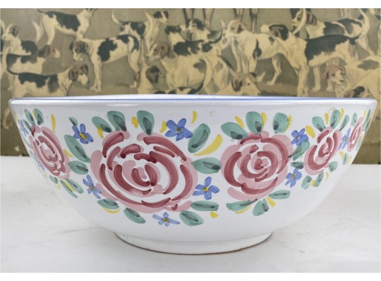 Ceramic Salad Serving Bowl Made For Sweet Nellie Designs. Made In Italy