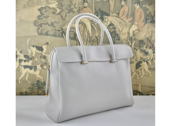 Phenomenal Light Grey Tiffany & Co Leather Peyton Hand Bag