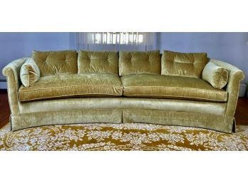 Mid Century Henredon Curved Sofa In Schoonbeck Velvet