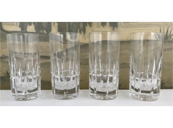 Four Ceska Cut Crystal Tall Tumbers Or Water Glasses