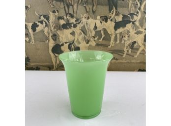 Vintage Art Deco Jadeite Green Glass Vase