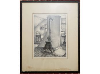 Artist's Proof Lithograph, ' The Kitchen Chamber' By Edith Newton, 1934