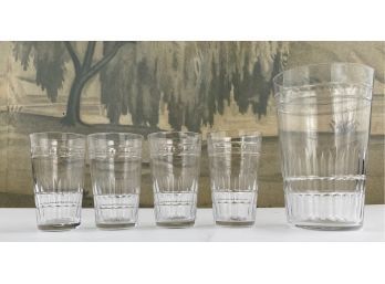 5 Pcs Quality Vintage St. Louis Glassware - 4 Glasses, 1 Stirring Cup