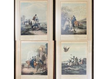A Set Of Four Hawking Engravings By R. G. Reeve, After Paintings By F. C. Turner, Framed And Matted