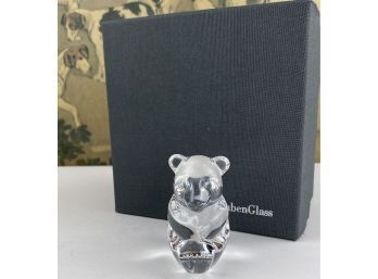 Steuben Glass Teddy Bear - New In Box
