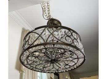 Venetian Style 6 Light Metal And Crystal Ceiling Pendant