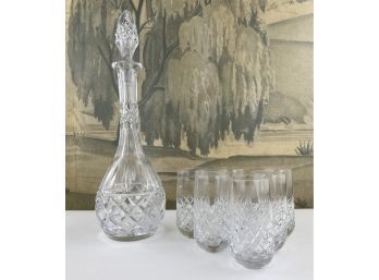 7 Pcs, Quality Cut Crystal Decanter And 6 Glasses