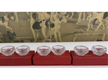 6 Pcs - 3 Sets Of 2 Baccarat Crystal Cailloux Salt And Pepper Servers - New In Box