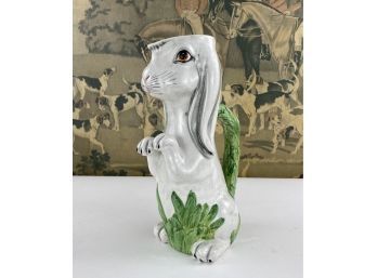 Vintage Italian Ceramic Rabbit Pitcher
