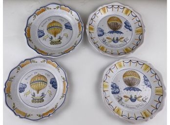 Four Antique  French Faience Plates (1837-1900)