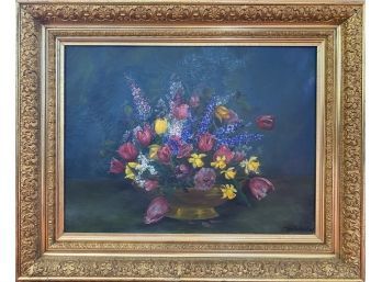 Original Oil On Canvas Of Floral Still Life  Nichalas Van,