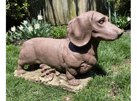 Dachshund Dog Cement Garden Lawn Yard Art Decor Statue
