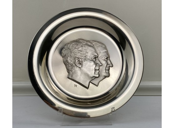 Sterling Silver Presidential Inauguration Plate 1973 Nixon/Agnew