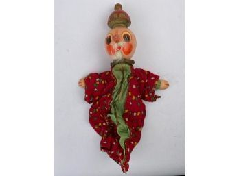 Vintage Wooden Hand Puppet Clown, Genie