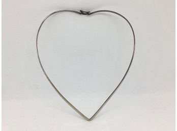 Vintage Sterling Silver Heart Collar Cuff Choker Necklace