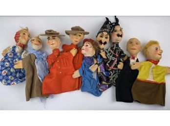9 Vintage Hand Puppets By KERSA Made In Germany