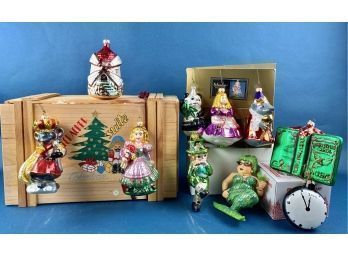 11 Polonaise & Vintage Figural Glass Christmas Ornaments  - Nutcracker Suite, Leprechaun, Mermaid, Etc