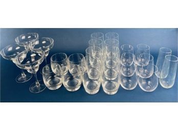 24 Pcs Of Drink Ware - Reidel, Sparks Water Glasses, Wine And Margarita Stemware