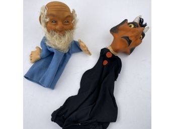 2 Vintage Hand Puppets Dracula & Renfield