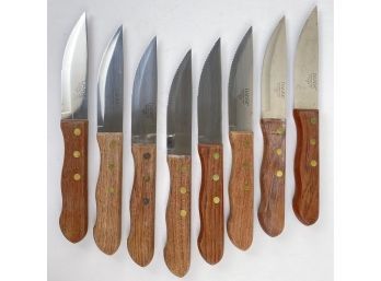 Set Of 8 Dansk Wood Handle Steak Knives Knife Set