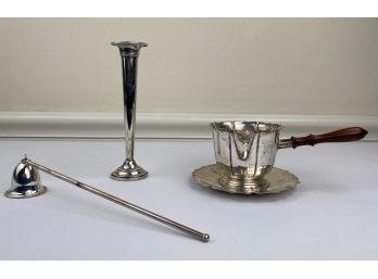 Sterling Silver Lunt Early Dublin Sauce Server W/ Ladle & Underplate & More LOT
