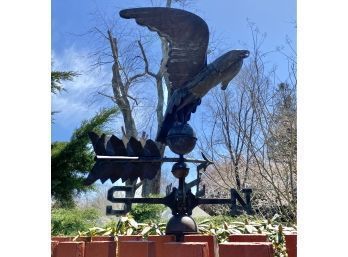 Antique Flying Eagle Copper Weathervane, 87' Tall