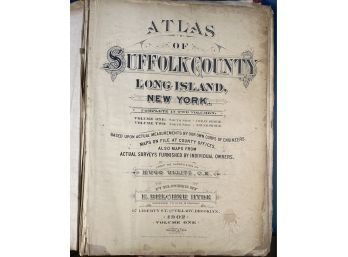 Antique 1902 Illustrated Atlas Of Suffolk County Long Island NY Ocean Shore