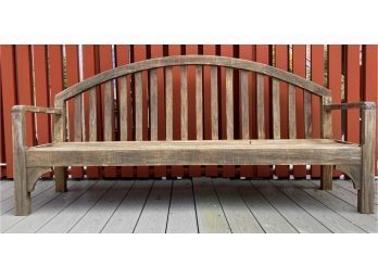Teak Outdoor Patio Sofa Bench Arched Back