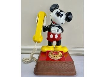 Vintage American Telecom Figural Mickey Mouse Disney Phone 1980s Retro Rotary Dial