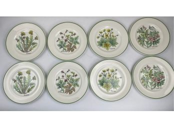 Vintage Set Of 8 Tiffany & Co. Wild Flowers Desert Plates