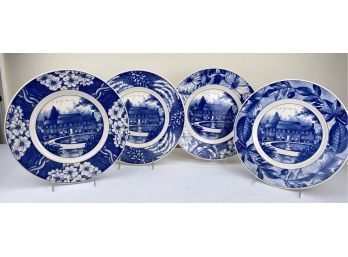 Set Of 4 Seasonal Vintage Wedgwood Queen's Ware Porcelain Plates - LVIS, East Hampton