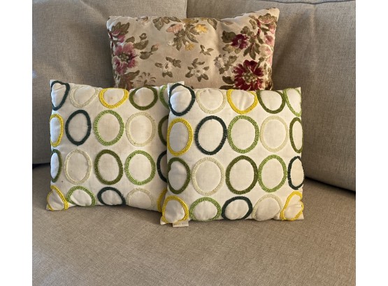 Three Contrast Pillows, Two From West Elm