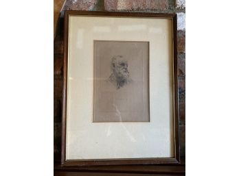 Antique Frame And Etching Of Victor Hugo