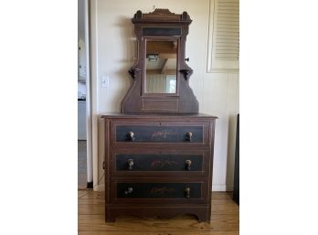 Antique Colonial Style Vanity Or Dressing Table, Chest Of Drawers