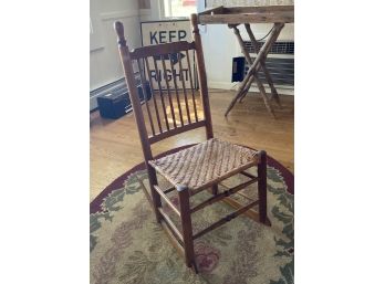 Spindle Back Rocking Chair With Zig-zag Cane Seat