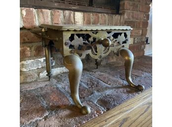 Antique Brass Fireplace Footman Trivet Food Cooking Tender Warmer Stand Hearth
