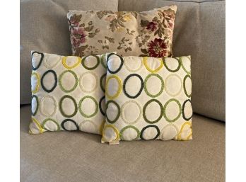Three Contrast Pillows, Two From West Elm