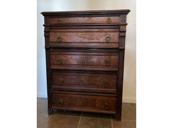 Antique Tall Chest Of Drawers / Dresser