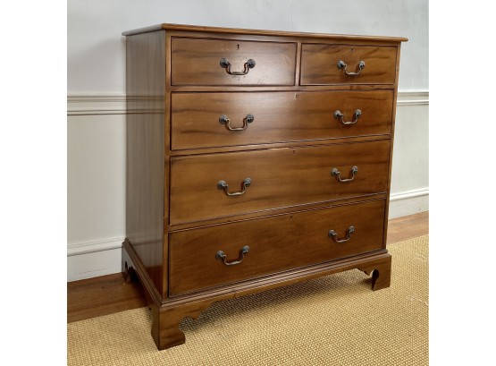 Chippendale 5 Drawer, Chest Of Drawers In Walnut Stain
