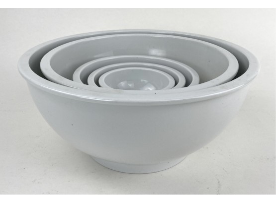 5 Weimar Porzellan White Nesting Bowls Made In Germany