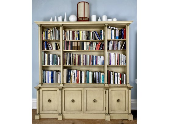 Large Empire Style, Free Standing Bookcase With Bottom Storage - Books Not Included