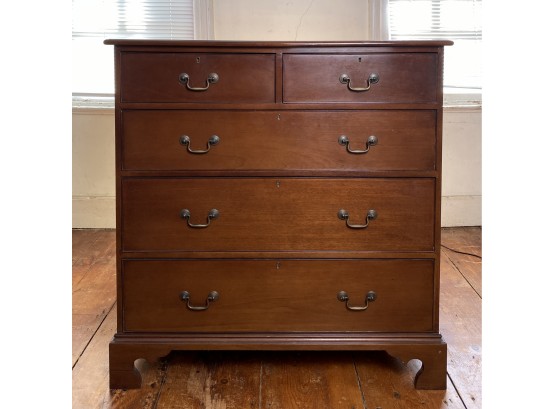 2nd Chippendale, Mahogany, 5 Drawer Chest Of Drawers In Dark Walnut Stain