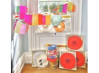 Over 75 Colorful Japanese Style Paper Lanterns, Vintage And Newer